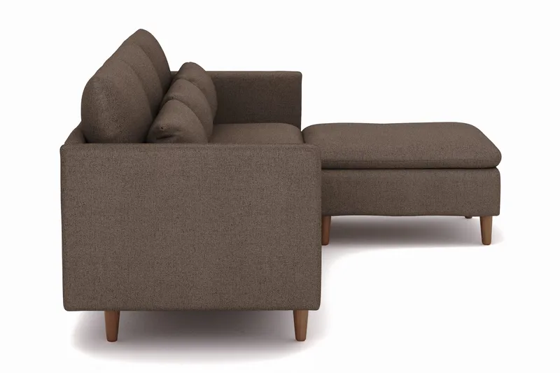Lovis 3-personers sofa med vendbar chaiselong i stof - Brun - Møbler - Sofaer - Sofa med chaiselong