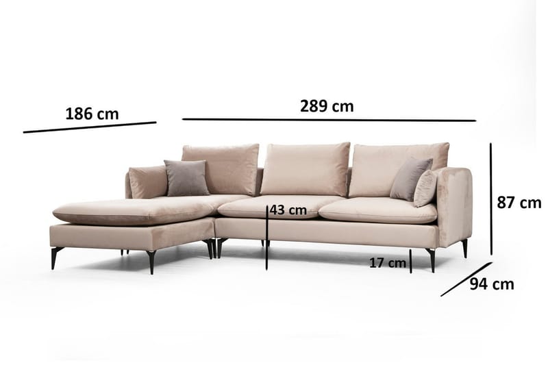 Luces Chaiselongsofa - Beige - Møbler - Sofaer - Sofa med chaiselong