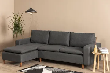 Lungo Sofa med Chaiselong 4-personers - Mørkegrå - Møbler - Sofaer - Sovesofaer - Sovesofa chaiselong