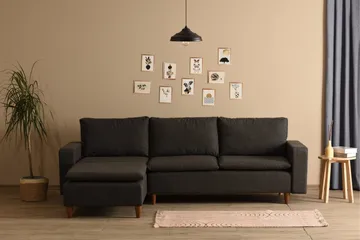 Lungo Sofa med Chaiselong 4-personers - Mørkegrå - Møbler - Sofaer - Sovesofaer - Sovesofa chaiselong