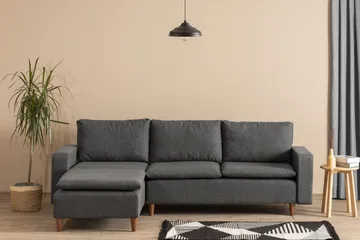 Lungo Sofa med Chaiselong 4-personers - Mørkegrå - Møbler - Sofaer - Sovesofaer - Sovesofa chaiselong