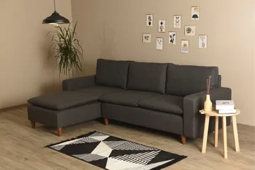 Lungo Sofa med Chaiselong 4-personers - Mørkegrå - Møbler - Sofaer - Sovesofaer - Sovesofa chaiselong