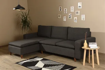 Lungo Sofa med Chaiselong 4-personers - Mørkegrå - Møbler - Sofaer - Sovesofaer - Sovesofa chaiselong