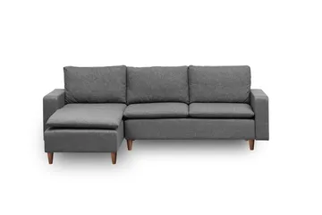 Lungo Sofa med Chaiselong 4-personers - Mørkegrå - Møbler - Sofaer - Sovesofaer - Sovesofa chaiselong
