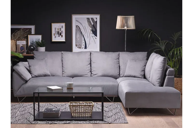 Lunnera 4-Pers. Hjørnesofa Venstre - Grå - Møbler - Sofaer - Sofa med chaiselong