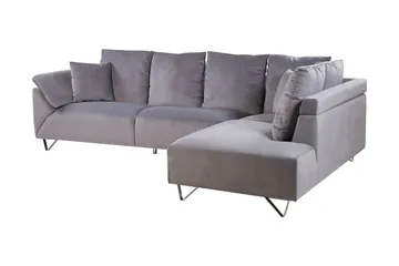 Lunnera 4-Pers. Hjørnesofa Venstre - Grå - Møbler - Sofaer - Sofa med chaiselong