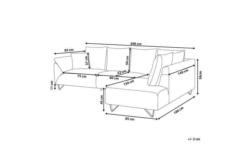 Lunnera 4-Pers. Hjørnesofa Venstre - Grå - Møbler - Sofaer - Sofa med chaiselong