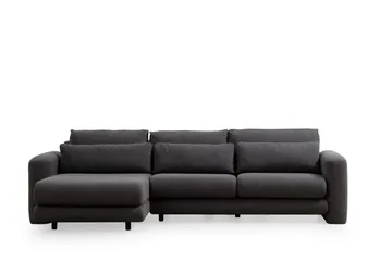 Makhan 3-personers Venstre L-formet Sofa med Chaiselong i Bouclé - Antracit - Møbler - Sofaer - Sofa med chaiselong