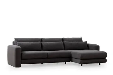 Makhan 3-personers Højre L-formet Sofa med Chaiselong i Bouclé - Antracit - Møbler - Sofaer - Sofa med chaiselong