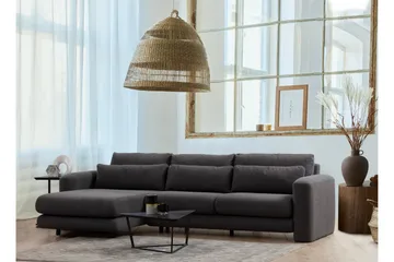 Makhan 3-personers Venstre L-formet Sofa med Chaiselong i Bouclé - Antracit - Møbler - Sofaer - Sofa med chaiselong