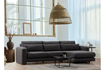 Makhan 3-personers Højre L-formet Sofa med Chaiselong i Bouclé - Antracit - Møbler - Sofaer - Sofa med chaiselong