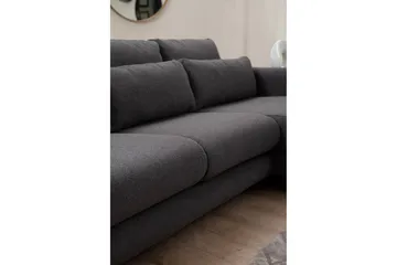 Makhan 3-personers Højre L-formet Sofa med Chaiselong i Bouclé - Antracit - Møbler - Sofaer - Sofa med chaiselong