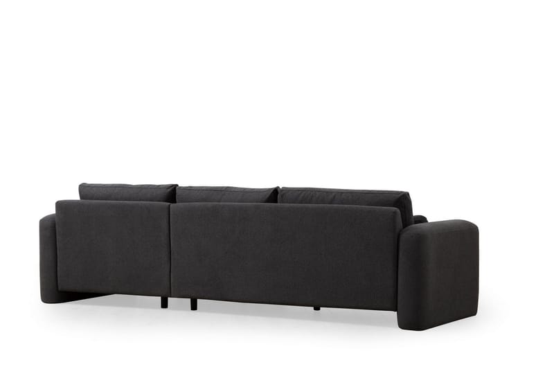Makhan 3-personers Højre L-formet Sofa med Chaiselong i Bouclé - Antracit - Møbler - Sofaer - Sofa med chaiselong