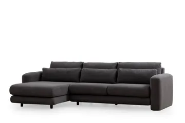 Makhan 3-personers Venstre L-formet Sofa med Chaiselong i Bouclé - Antracit - Møbler - Sofaer - Sofa med chaiselong