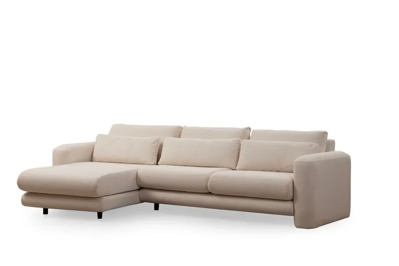 Makhan Sofa med Chaiselong 3-personers, Lysebeige