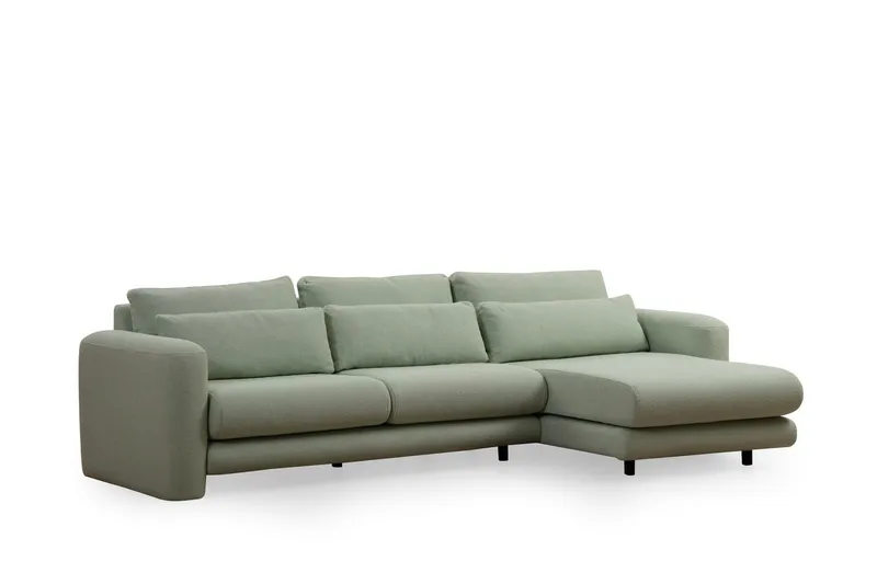 Makhan Sofa med Chaiselong 3-personers, Grøn