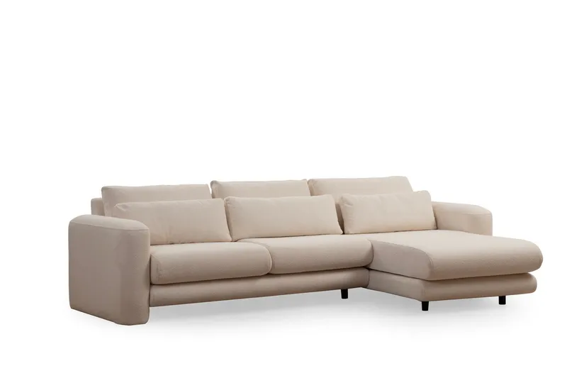 Makhan Sofa med Chaiselong 3-personers, Lysebeige