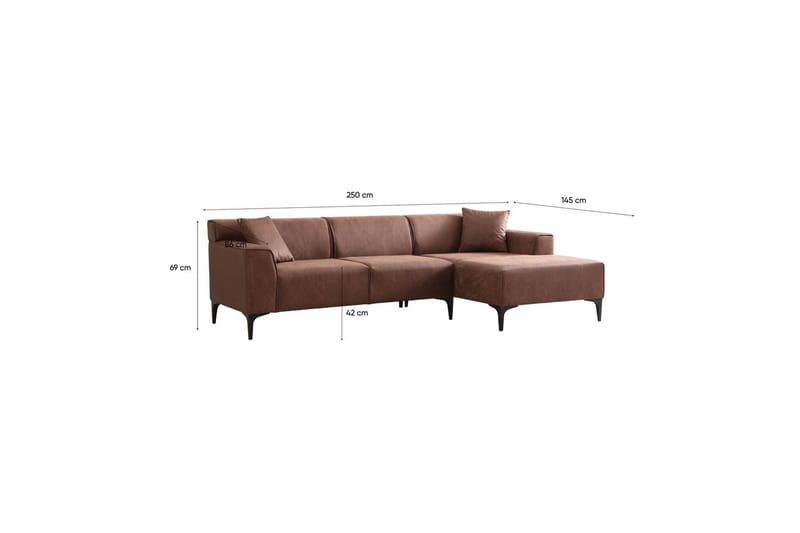 Malpani Sofa med Divan 3-sits - Cognac - Møbler - Sofaer - Sofa med chaiselong