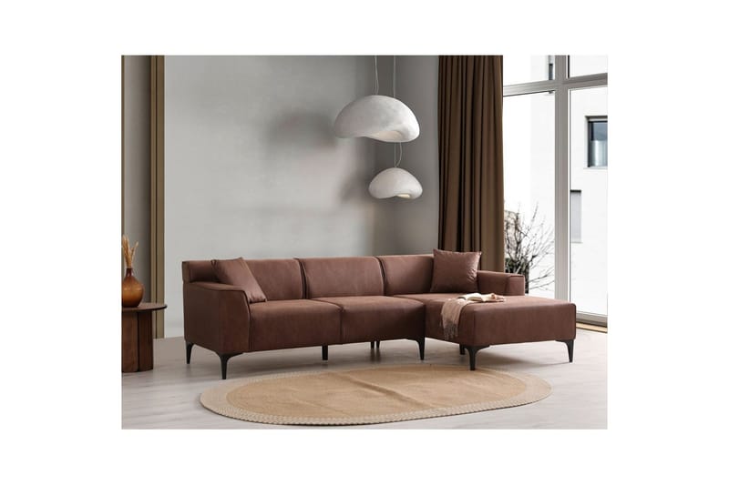 Malpani Sofa med Divan 3-sits - Cognac - Møbler - Sofaer - Sofa med chaiselong