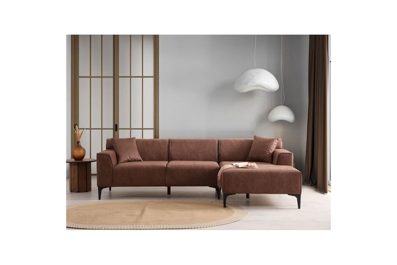 Malpani Sofa med Divan 3-sits - Cognac - Møbler - Sofaer - Sofa med chaiselong