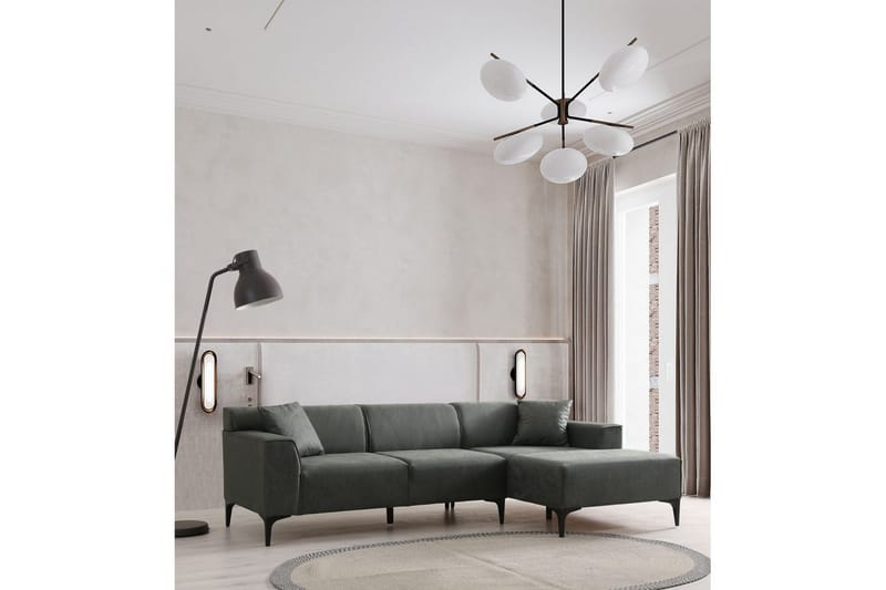 Malpani Sofa med Divan 3-sits - Grøn - Møbler - Sofaer - Sofa med chaiselong
