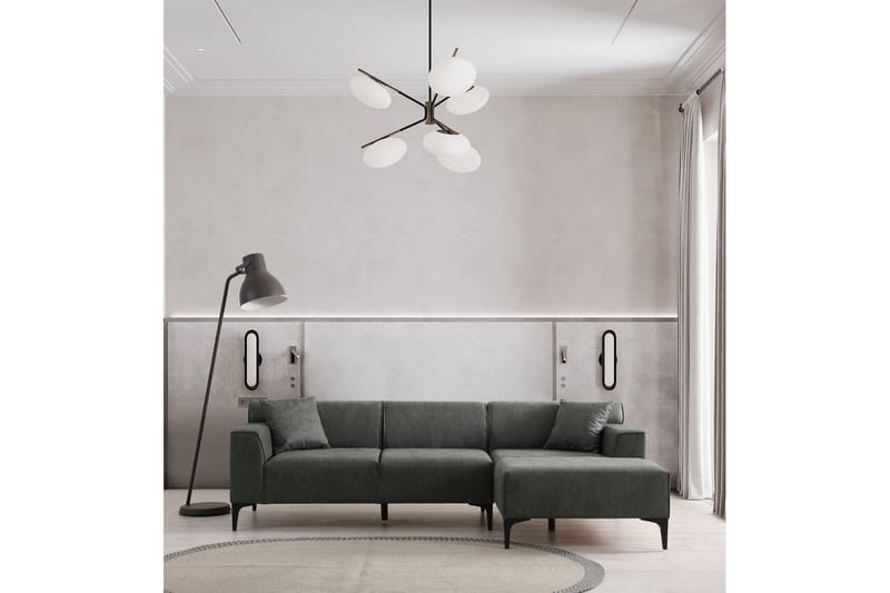 Malpani Sofa med Divan 3-sits - Grøn - Møbler - Sofaer - Sofa med chaiselong