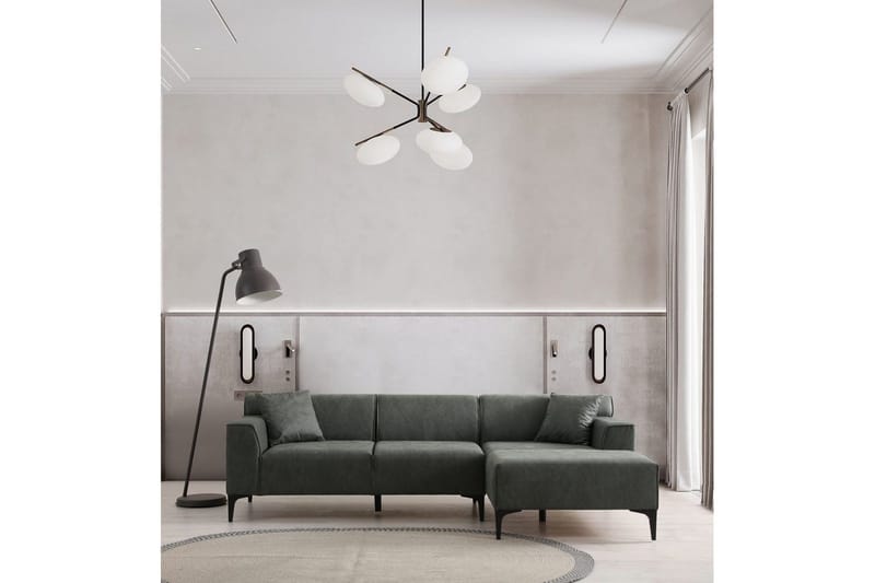 Malpani Sofa med Divan 3-sits - Grøn - Møbler - Sofaer - Sofa med chaiselong