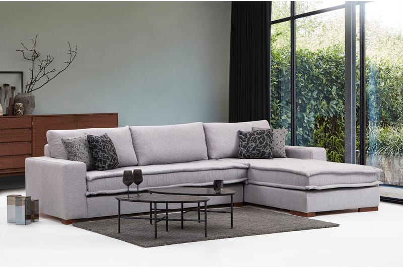 Mamerto Sofa m. Chaiselong 4-Pers. - Lysegrå - Møbler - Sofaer - Sofa med chaiselong