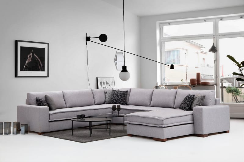 Mamerto Sofa m. Chaiselong 4-Pers. - Lysegrå - Sofa med chaiselong - 4 personers sofa med chaiselong