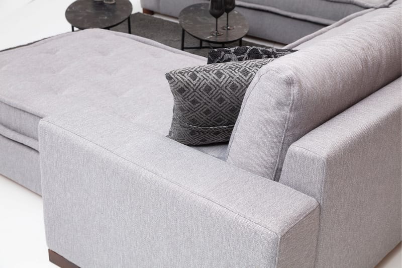 Mamerto Sofa m. Chaiselong 4-Pers. - Lysegrå - Møbler - Sofaer - Sofa med chaiselong