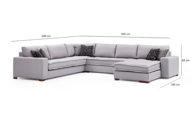 Mamerto Sofa m. Chaiselong 4-Pers. - Lysegrå - Sofa med chaiselong - 4 personers sofa med chaiselong