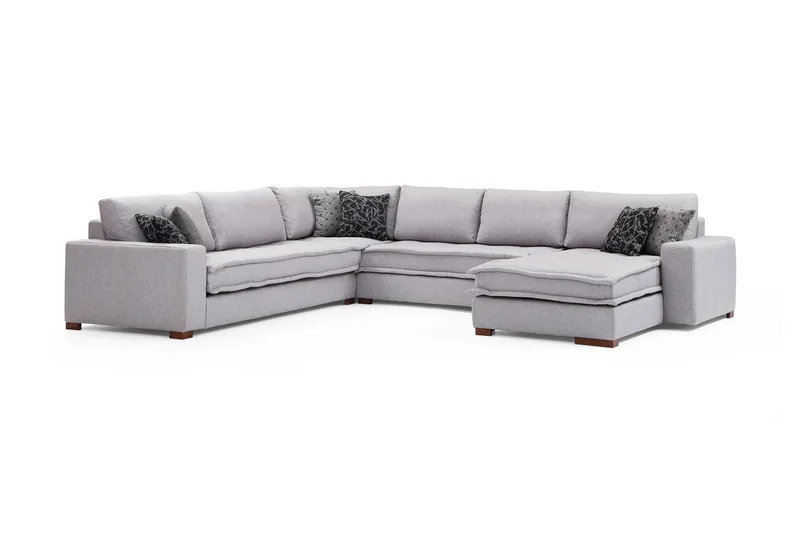 Mamerto Sofa m. Chaiselong 4-Pers., Lysegrå