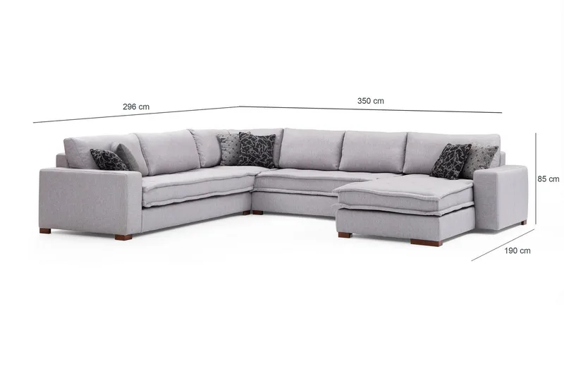 Mamerto Sofa m. Chaiselong 4-Pers. - Lysegrå - Møbler - Sofaer - Sofa med chaiselong