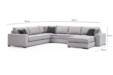 Mamerto Sofa m. Chaiselong 4-Pers. - Lysegrå - Møbler - Sofaer - Hjørnesofa - Hjørnesofa med chaiselong