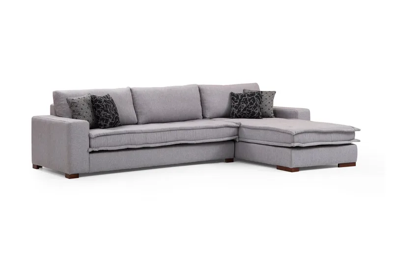 Mamerto Sofa m. Chaiselong 4-Pers., Lysegrå