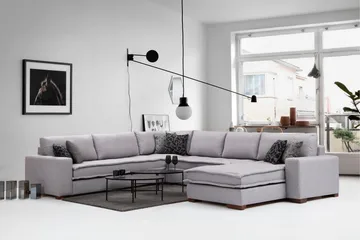 Mamerto Sofa m. Chaiselong 4-Pers. - Lysegrå - Møbler - Sofaer - Hjørnesofa - Hjørnesofa med chaiselong