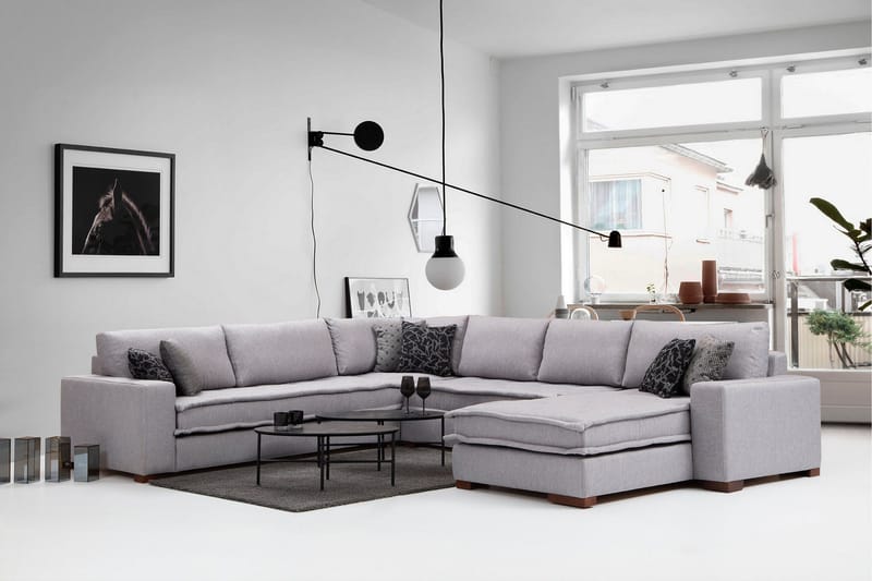 Mamerto Sofa m. Chaiselong 4-Pers. - Lysegrå - Møbler - Sofaer - Sofa med chaiselong