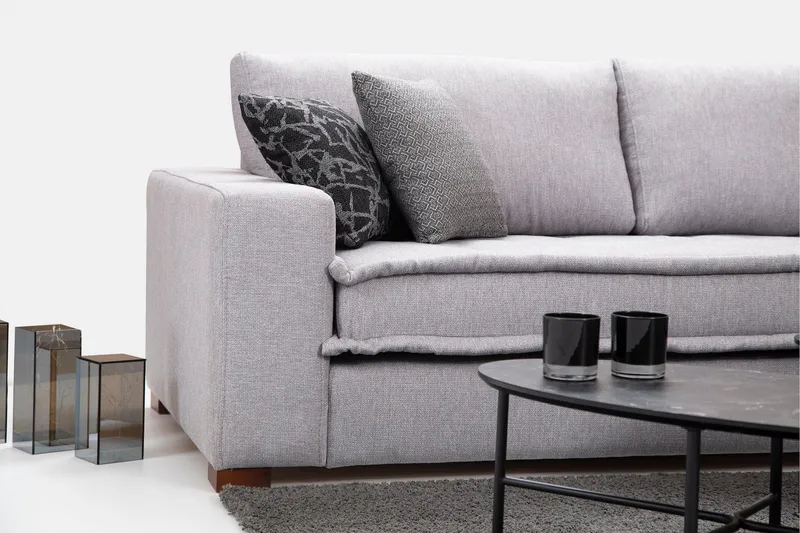 Mamerto Sofa m. Chaiselong 4-Pers. - Lysegrå - Møbler - Sofaer - Sofa med chaiselong