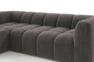 Marlow 3-sæders L-formet Boblet Divansofa Venstre med Chaiselong i Stof - Grå - Møbler - Sofaer - Sofa med chaiselong