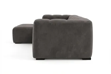 Marlow 3-sæders L-formet Boblet Divansofa Venstre med Chaiselong i Stof - Grå - Møbler - Sofaer - Sofa med chaiselong
