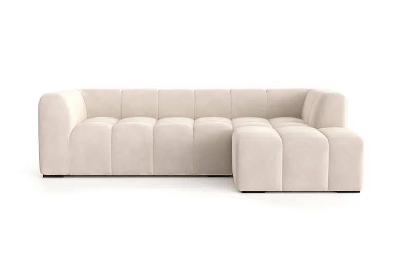 Marlow 3-personers Boblet Chaiselongsofa højre - Beige - Møbler - Sofaer - Sofa med chaiselong