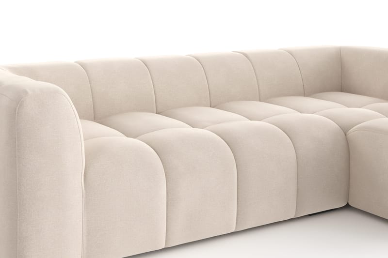 Marlow 3-personers Boblet Chaiselongsofa højre - Beige - Møbler - Sofaer - Sofa med chaiselong