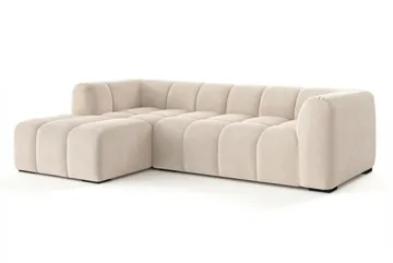 Marlow 3-personers boblet chaiselongsofa, venstrevendt - Beige - Møbler - Sofaer - Sofa med chaiselong