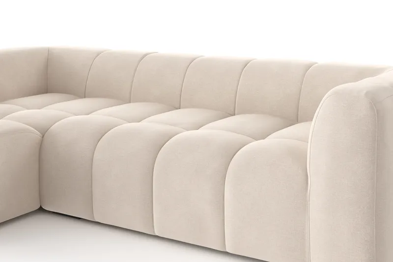 Marlow 3-personers Boblet Chaiselongsofa venstre - Beige - Møbler - Sofaer - Sofa med chaiselong