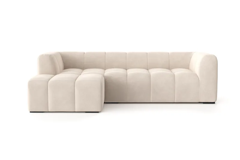Marlow 3-personers Boblet Chaiselongsofa venstre - Beige - Møbler - Sofaer - Sofa med chaiselong