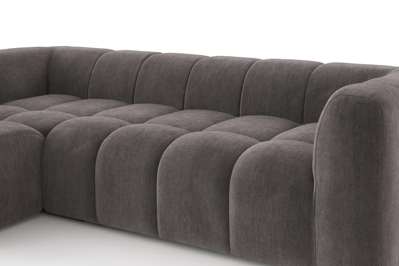 Marlow 3-personers Boblet Chaiselongsofa venstre - Grå - Møbler - Sofaer - Sofa med chaiselong