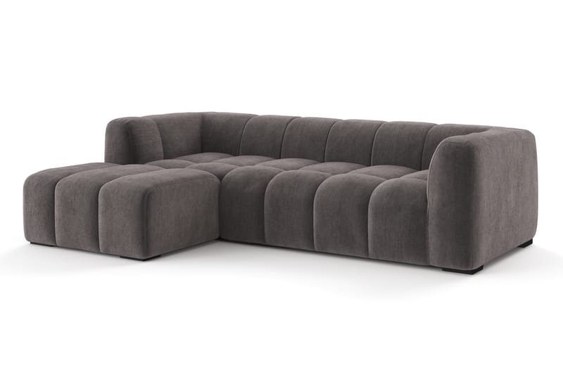 Marlow 3-personers Boblet Chaiselongsofa venstre - Grå - Møbler - Sofaer - Sofa med chaiselong