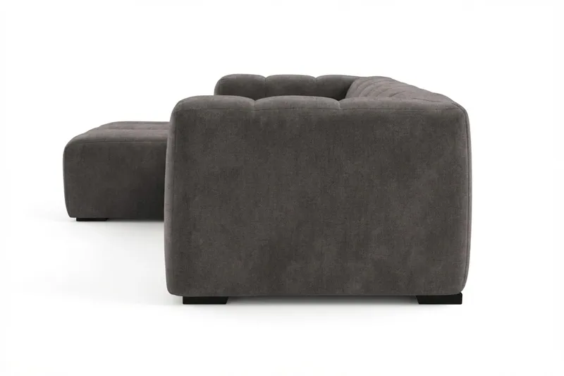 Marlow 3-personers boblet chaiselongsofa venstre - Grå - Møbler - Sofaer - Sofa med chaiselong
