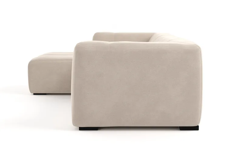 Marlow 3-personers Boblet Chaiselongsofa venstre - Beige - Møbler - Sofaer - Sofa med chaiselong