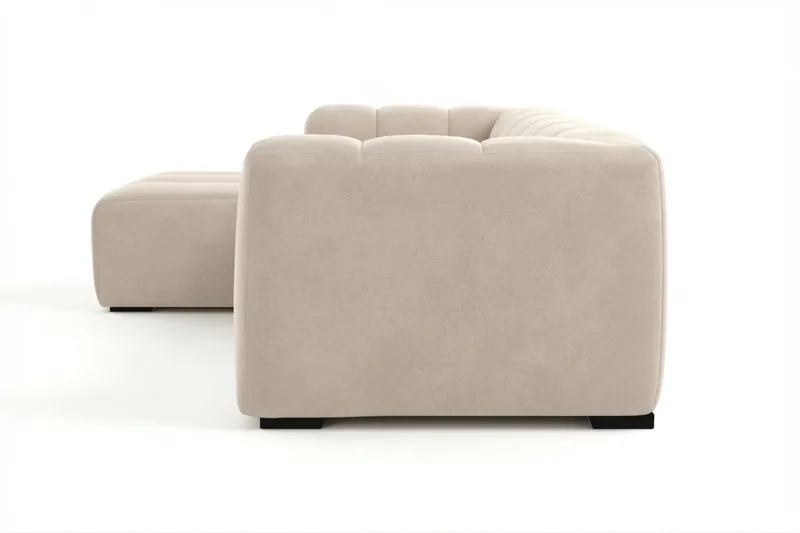 Marlow 3-personers boblet chaiselongsofa venstre - Beige - Møbler - Sofaer - Sofa med chaiselong
